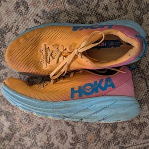 Hoka Rincon Orange and Blue Running Shoes